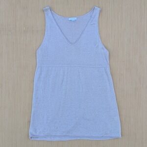 Garnet Hill Sundress Linen Beige Neutral Minimalist Sleeveless Dress Women Large